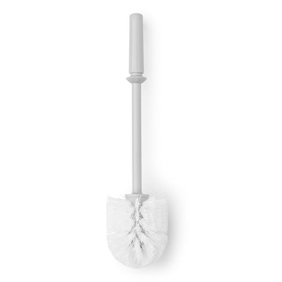 White toilet brush with holder on a white background