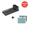 Compact Dish Drying Rack + Microfibre Cleaning Pads