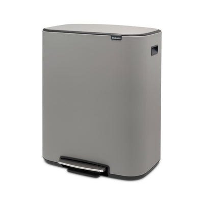 BO Pedal Bin 2 x 30L Mineral Concrete Grey