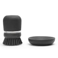 Soap Dispensing Dish Brush Dark Grey