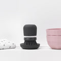 Soap Dispensing Dish Brush Dark Grey