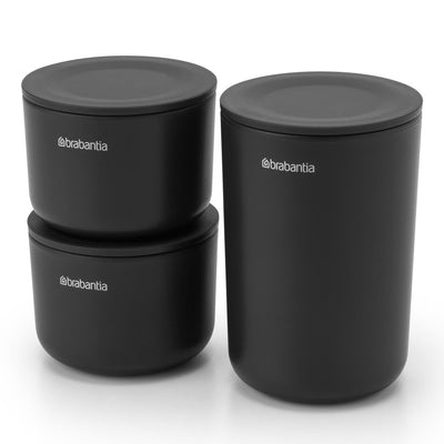Storage Pots, Set of 3 Dark Grey