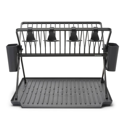 Foldable Dish Drying Rack Large Dark Grey