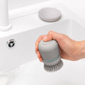 Soap Dispensing Dish Brush Dark Grey