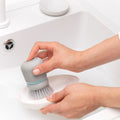 Soap Dispensing Dish Brush Dark Grey