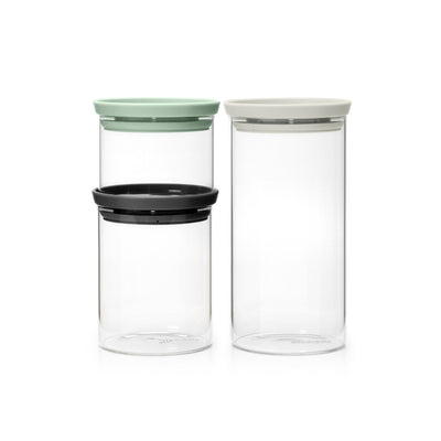 Stackable Glass Jars Set of 3