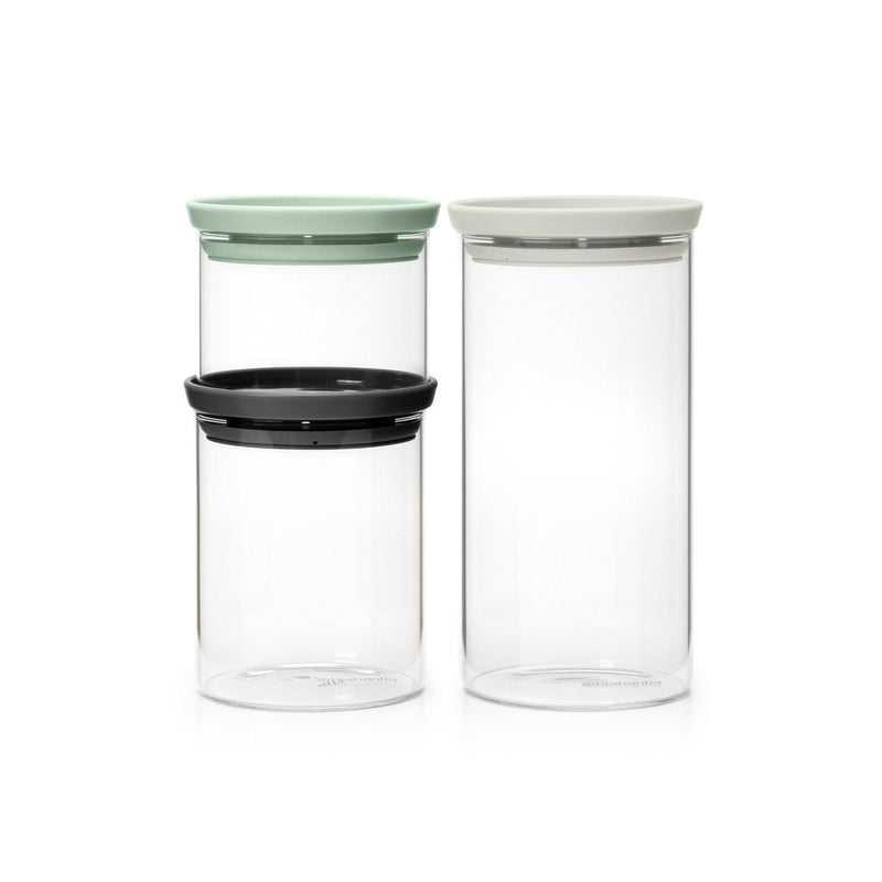 Stackable Glass Jars Set of 3