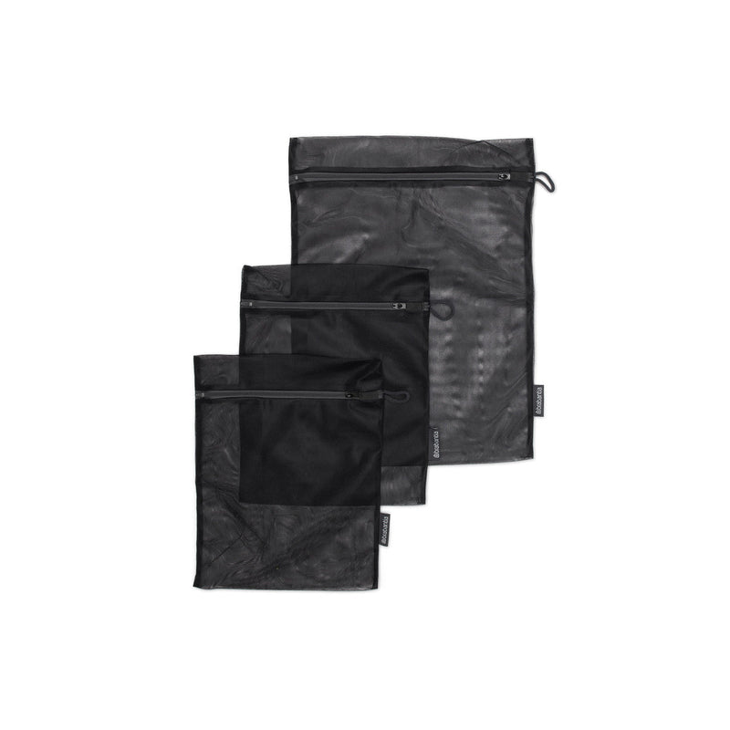 Wash Bags Set of 3 in 2 sizes (2x 33 x 25cm / 1x 45 x 33cm) - Black