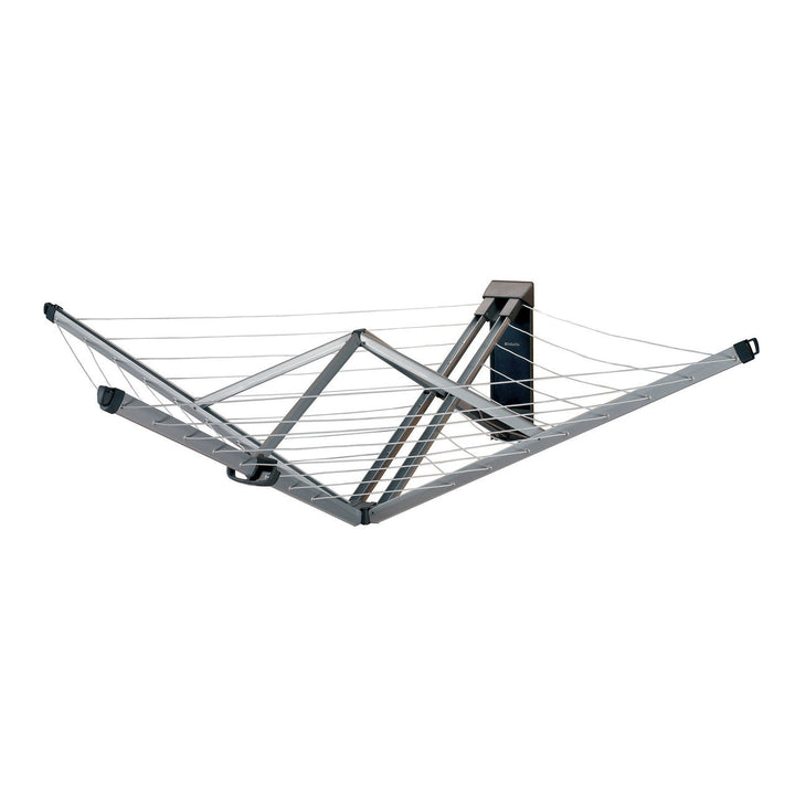 Wallfix Fold Away Clothes Line 4 Arm/24m - Silver