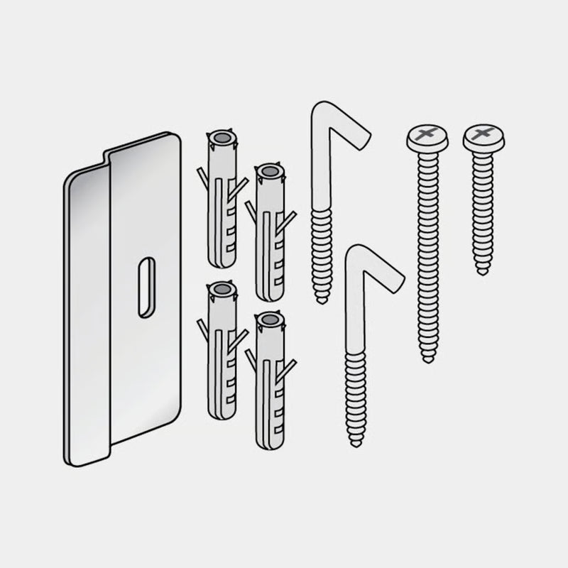 Fixing Set Pull-Out Clothes Line - White