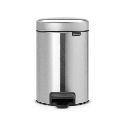 NewIcon Pedal Bin 3L FPP Matte Steel
