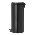 Black pedal bin on a white background