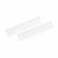 Two white rulers on a white background
