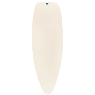 Beige ironing board cover on a white background
