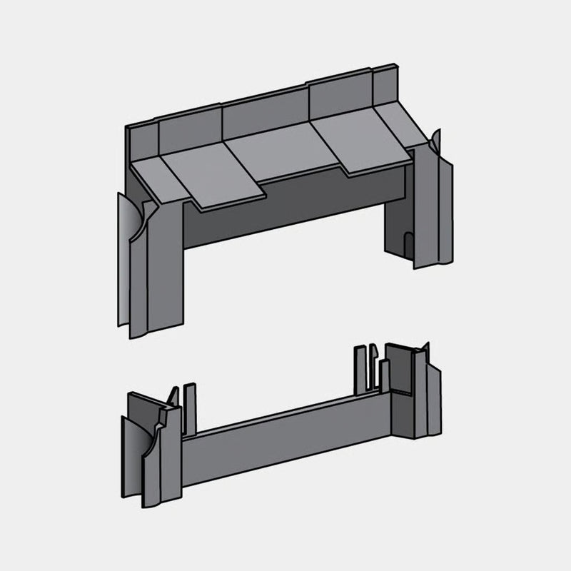 Upper and lower hinge support for Wallfix storage box